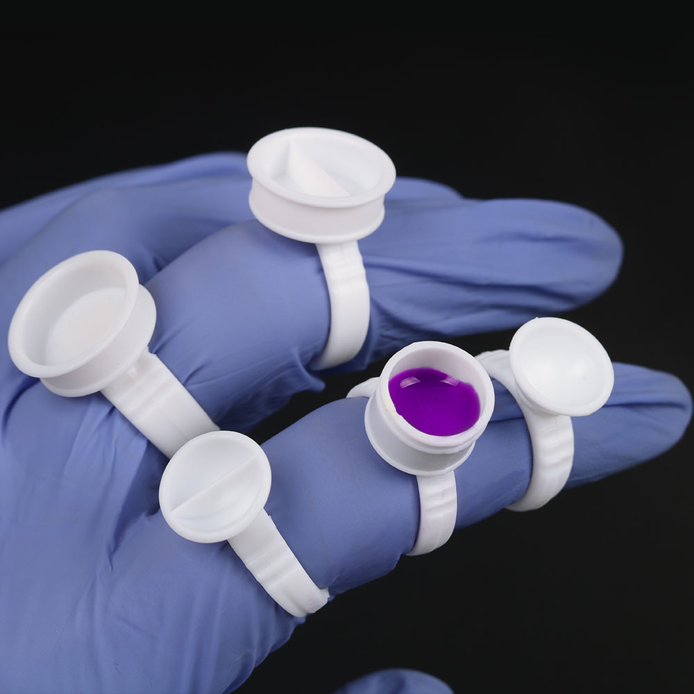 Body Jewelry Tattoo - 100PCS Tattoo Rings Cups Disposable Glue