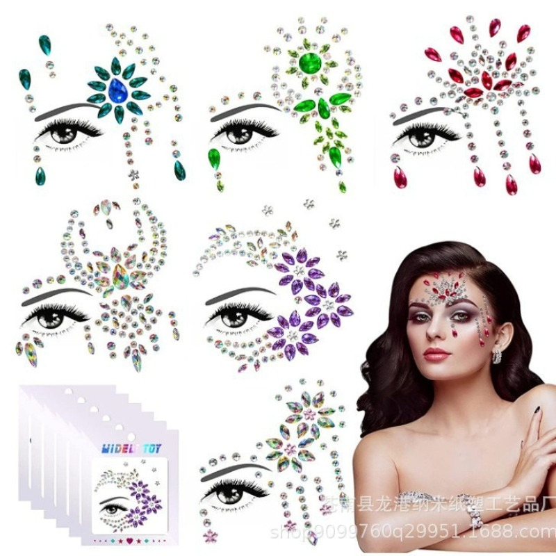 Body Jewelry Tattoo - Acrylic Resin Face Gems Rhinestone Eye