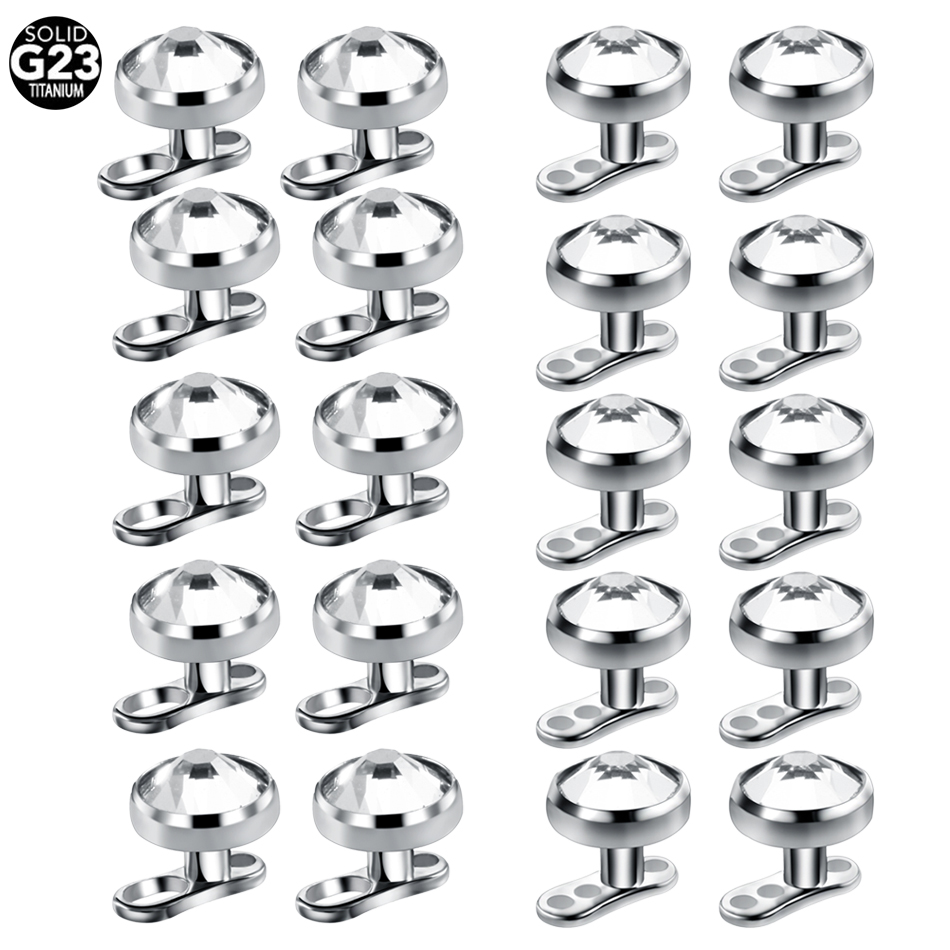 Body Jewelry In Bulk - 10pcs/lot Titanium Micro Dermal Piercings Set