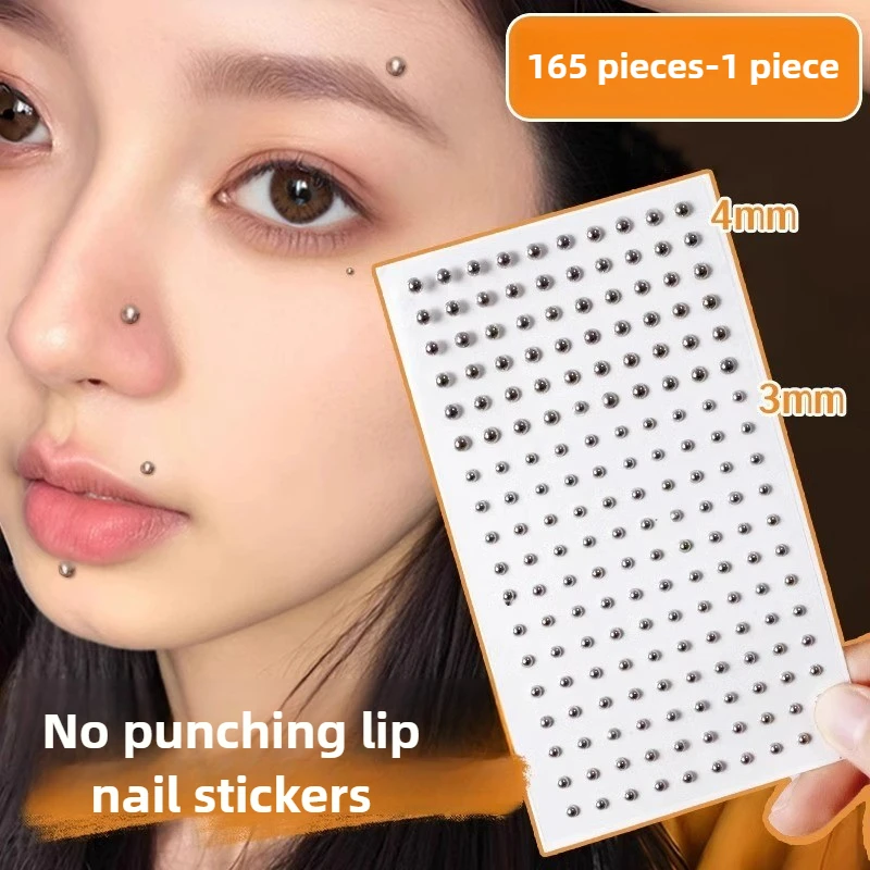 Body Jewelry Rings - 165pcs Non Piercing Lip Nails Sticker