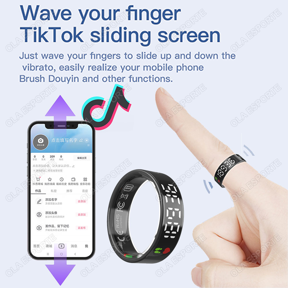 SR08 Smart Ring with Charging  - Daith Heart Ring ulasan dan harga