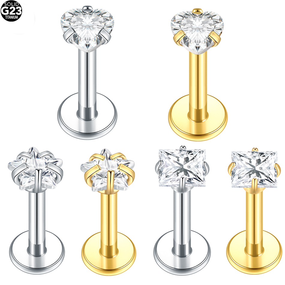 5Pcs/lot G23 Titanium Round St - Body Jewelry Internally Threaded ulasan dan harga
