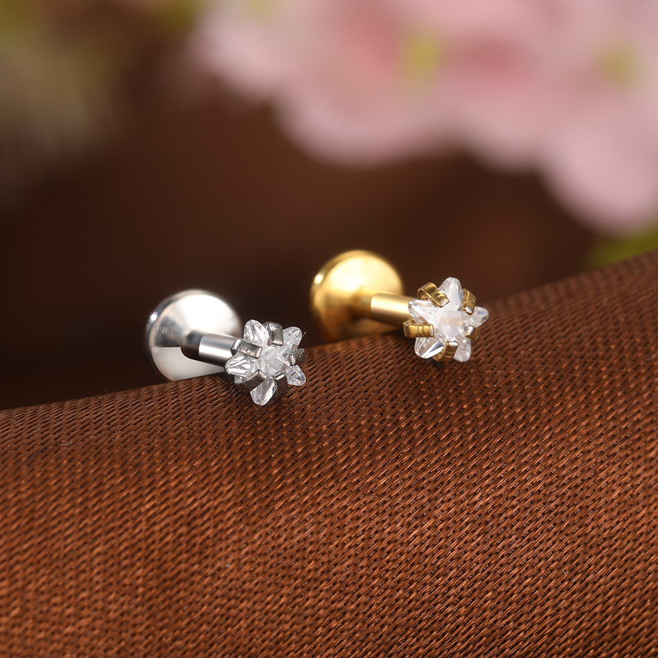 5Pcs/lot G23 Titanium Round St - Body Jewelry Internally Threaded ulasan dan harga