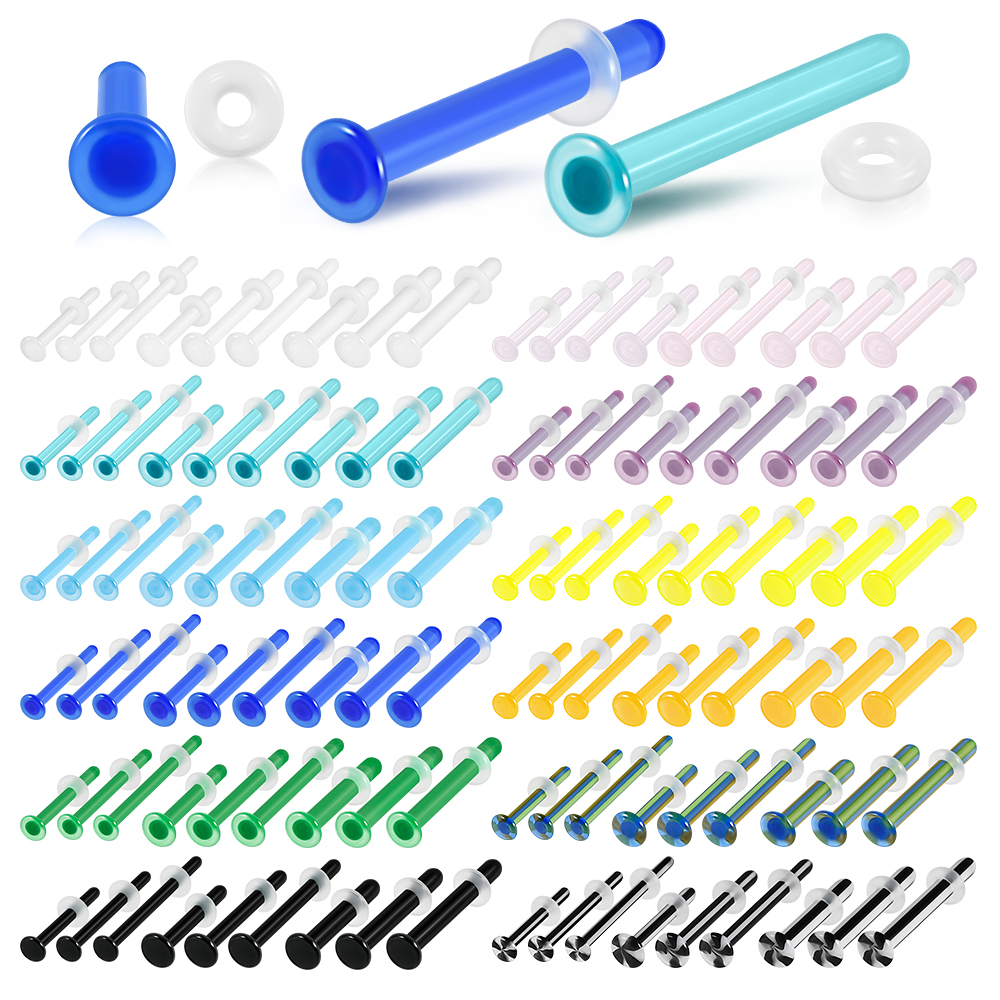 1PC Glass Nose Stud Polychrom  - Body Jewelry Holder ulasan dan harga