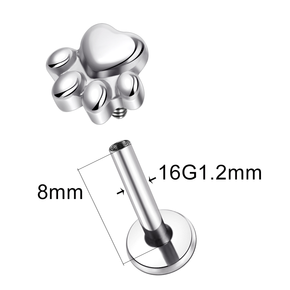 1pcs Implant Grade Titanium Pu - Body Jewelry Internally Threaded ulasan dan harga