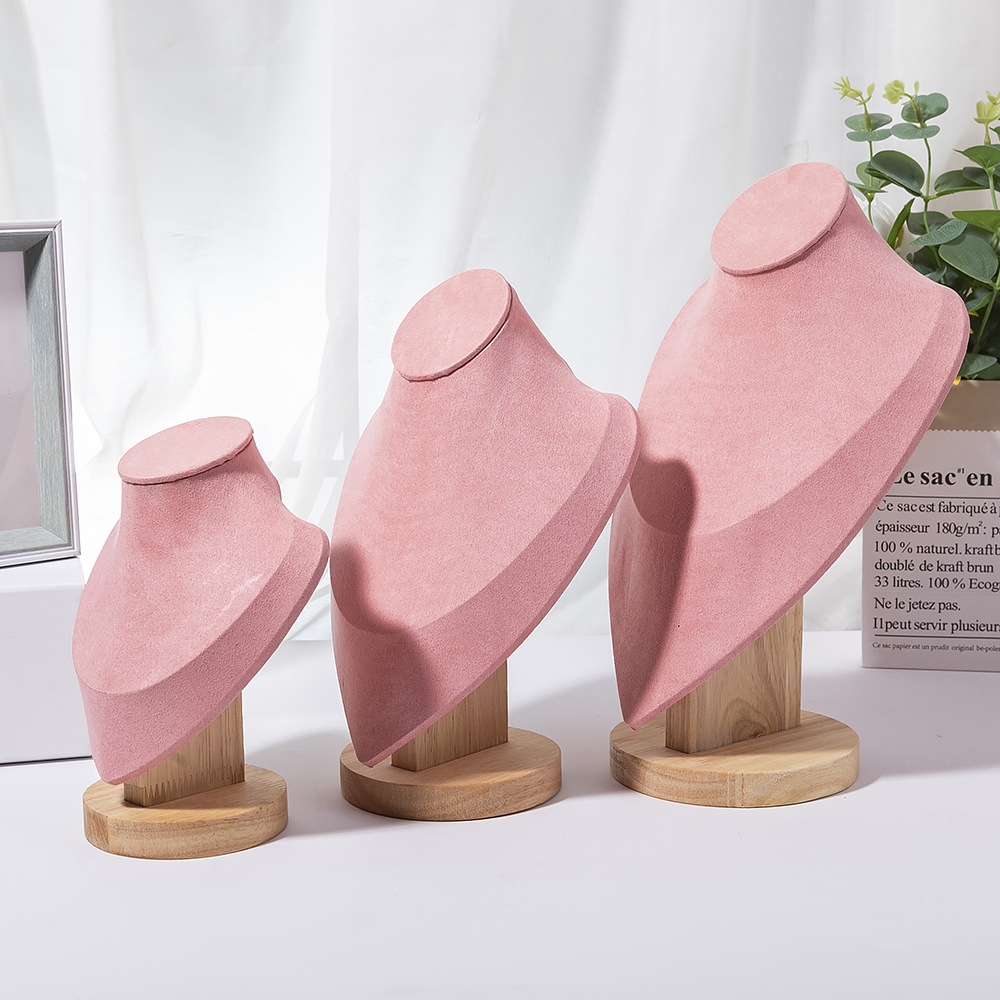 1pc Wooden Mannequin Bust Neck - Body Jewelry Holder ulasan dan harga