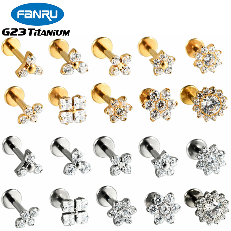 1PC ASTM F136 G23 Titanium Flo - Body Jewelry Internally Threaded ulasan dan harga
