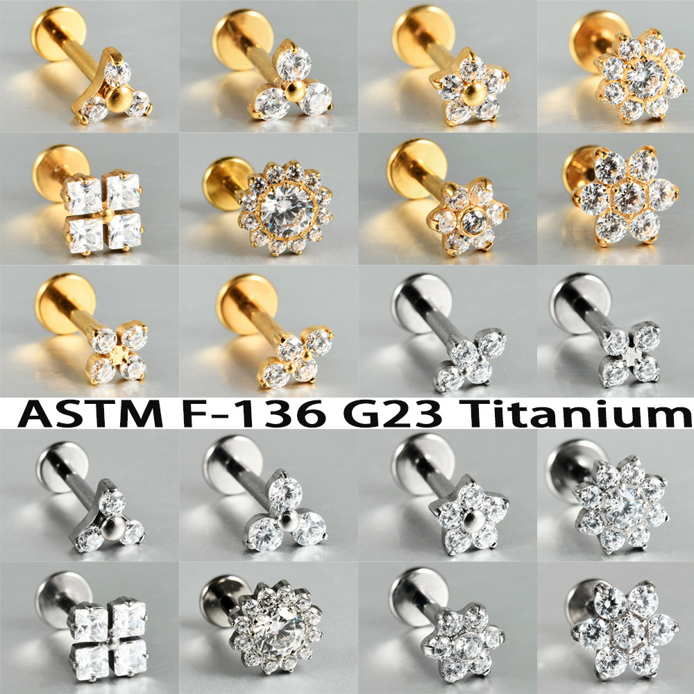 1PC ASTM F136 G23 Titanium Flo - Body Jewelry Internally Threaded ulasan dan harga