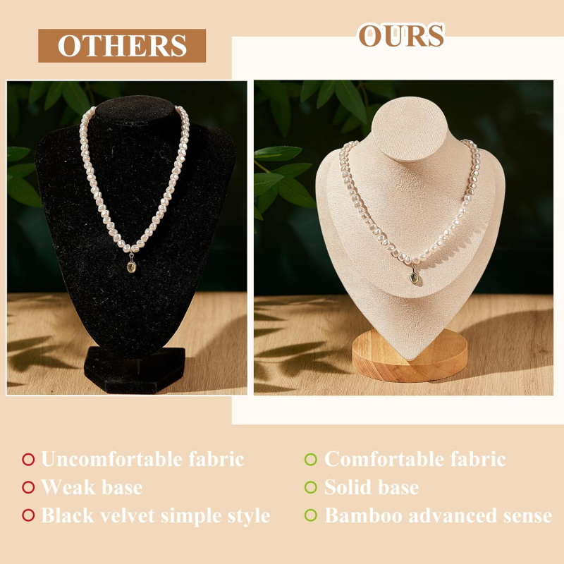 Necklace Display Stand Bamboo  - Body Jewelry Holder ulasan dan harga
