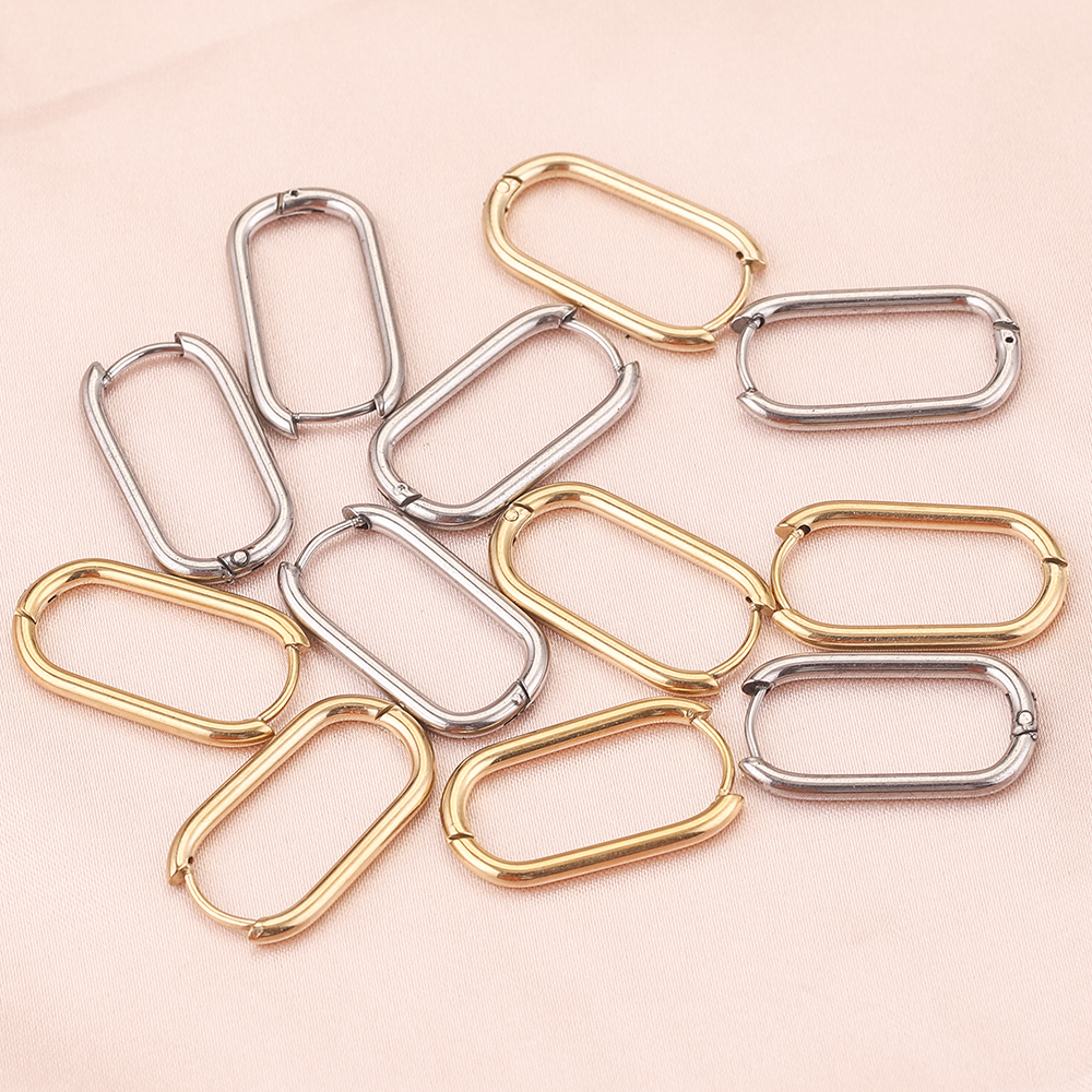 6pcs 13*23mm Oval Stainless St - Body Jewelry Wholesale ulasan dan harga