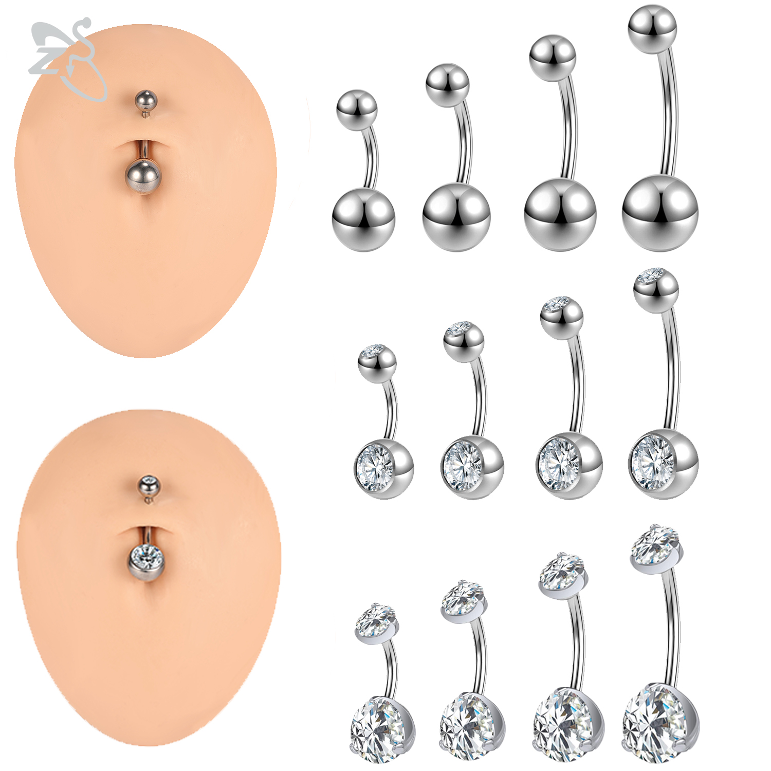 ZS 1PC 14G G23 Titanium Belly  - Body Jewelry Internally Threaded ulasan dan harga
