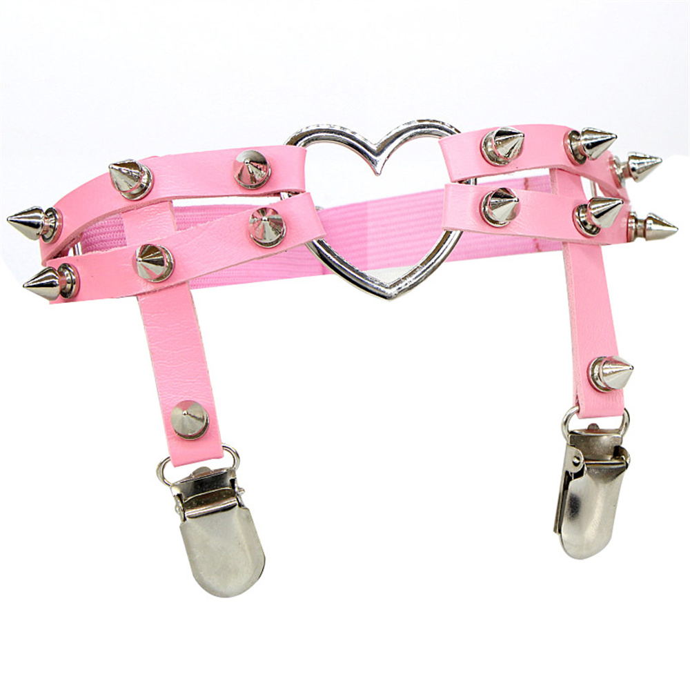 1Pcs Women Punk Goth Heart PU  - Body Jewelry Rings ulasan dan harga