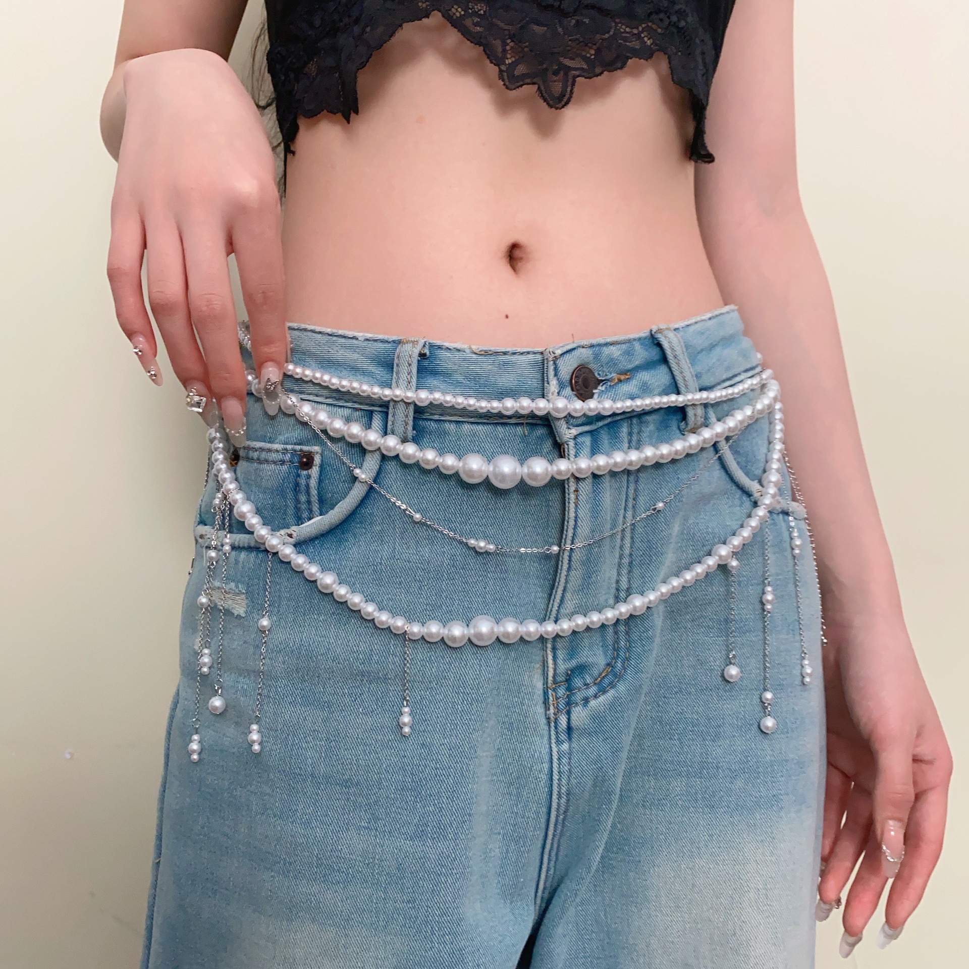 Ladies' Waist Chain Pearl Mult - Body Jewelry Brands ulasan dan harga