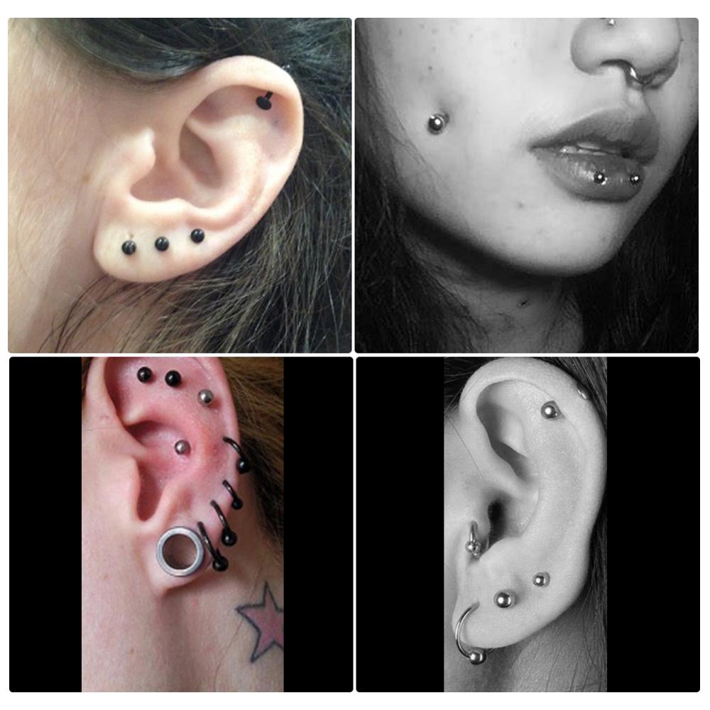 10pcs/lot Steel 16G Tragus Hel - Body Jewelry In Bulk ulasan dan harga