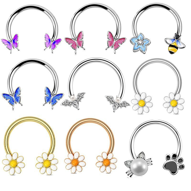 Fashion Pink Butterfly Stainle - Body Jewelry La ulasan dan harga