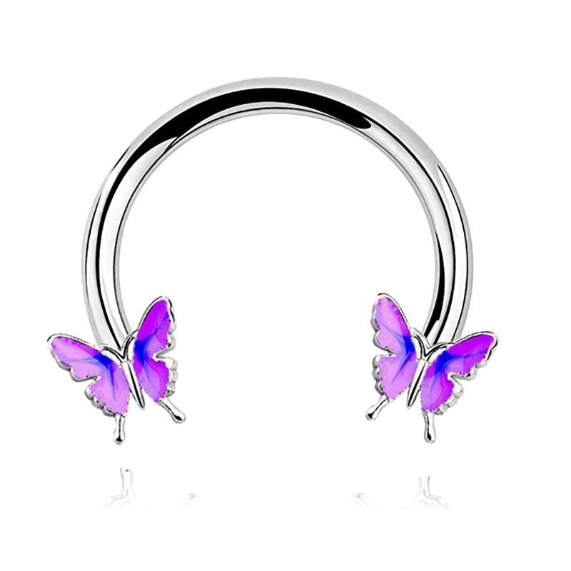 Fashion Pink Butterfly Stainle - Body Jewelry La ulasan dan harga