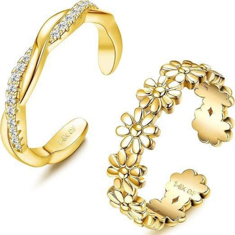 14K Gold-Plated Adjustable Zir - Body Jewelry Rings ulasan dan harga