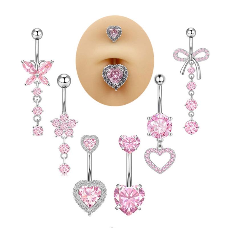 [LA]1Pc Simple Heart Navel Rin - Body Jewelry La ulasan dan harga