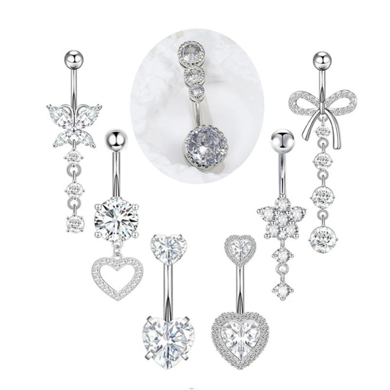 [LA]1Pc Simple Heart Navel Rin - Body Jewelry La ulasan dan harga