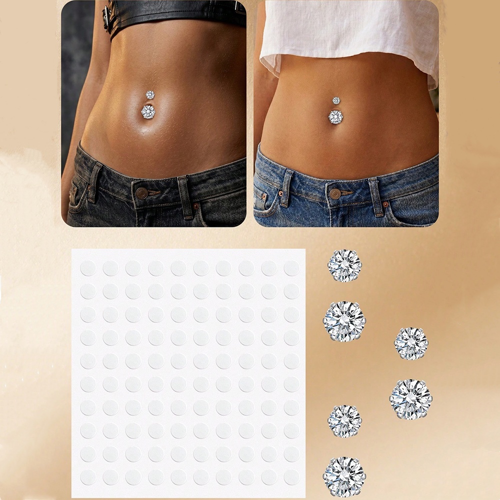 Fake Belly Piercing Cubic Zirc - Body Jewelry Rings ulasan dan harga