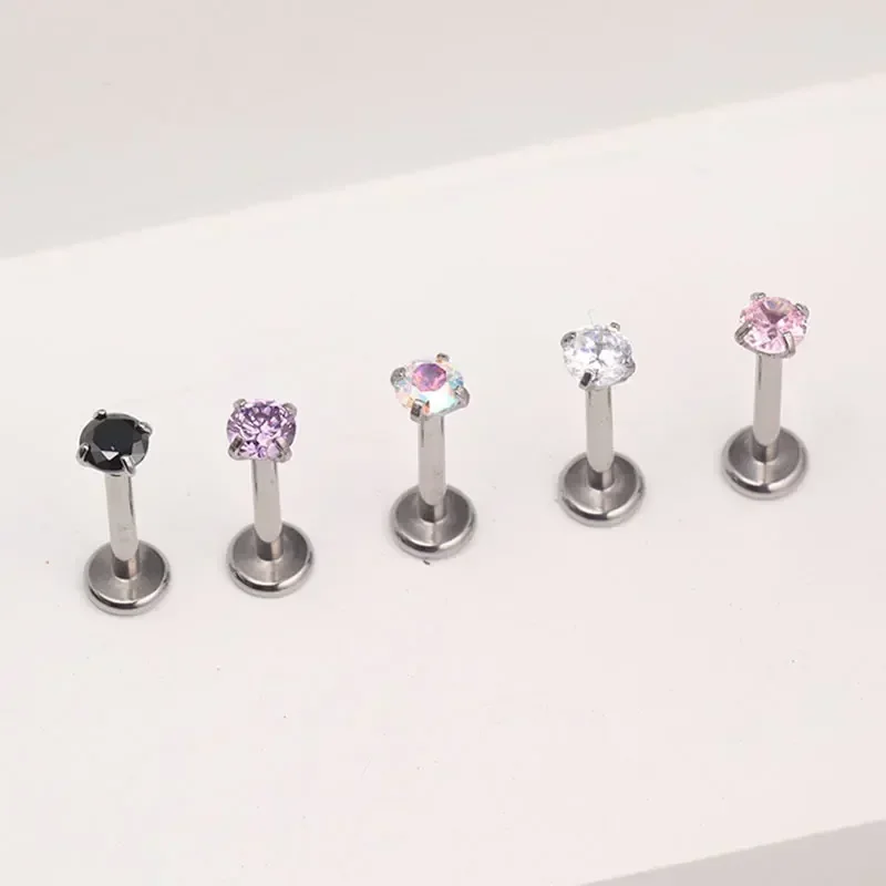 1Pcs G23 Titanium Piercing CZ  - Body Jewelry Internally Threaded ulasan dan harga