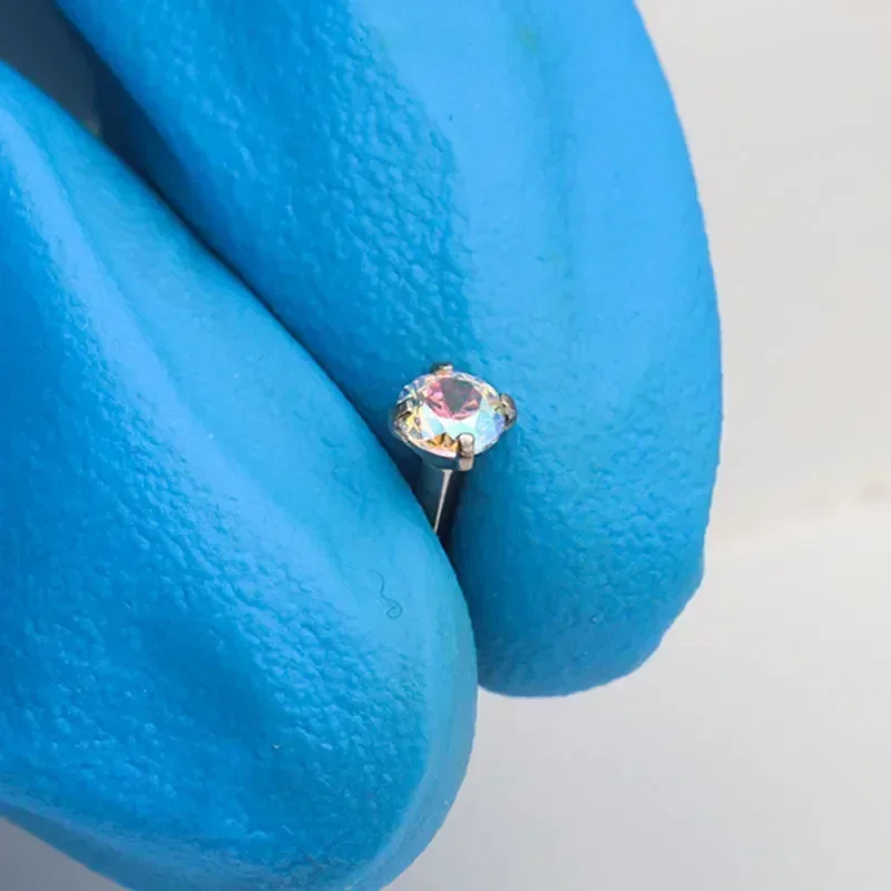 1Pcs G23 Titanium Piercing CZ  - Body Jewelry Internally Threaded ulasan dan harga