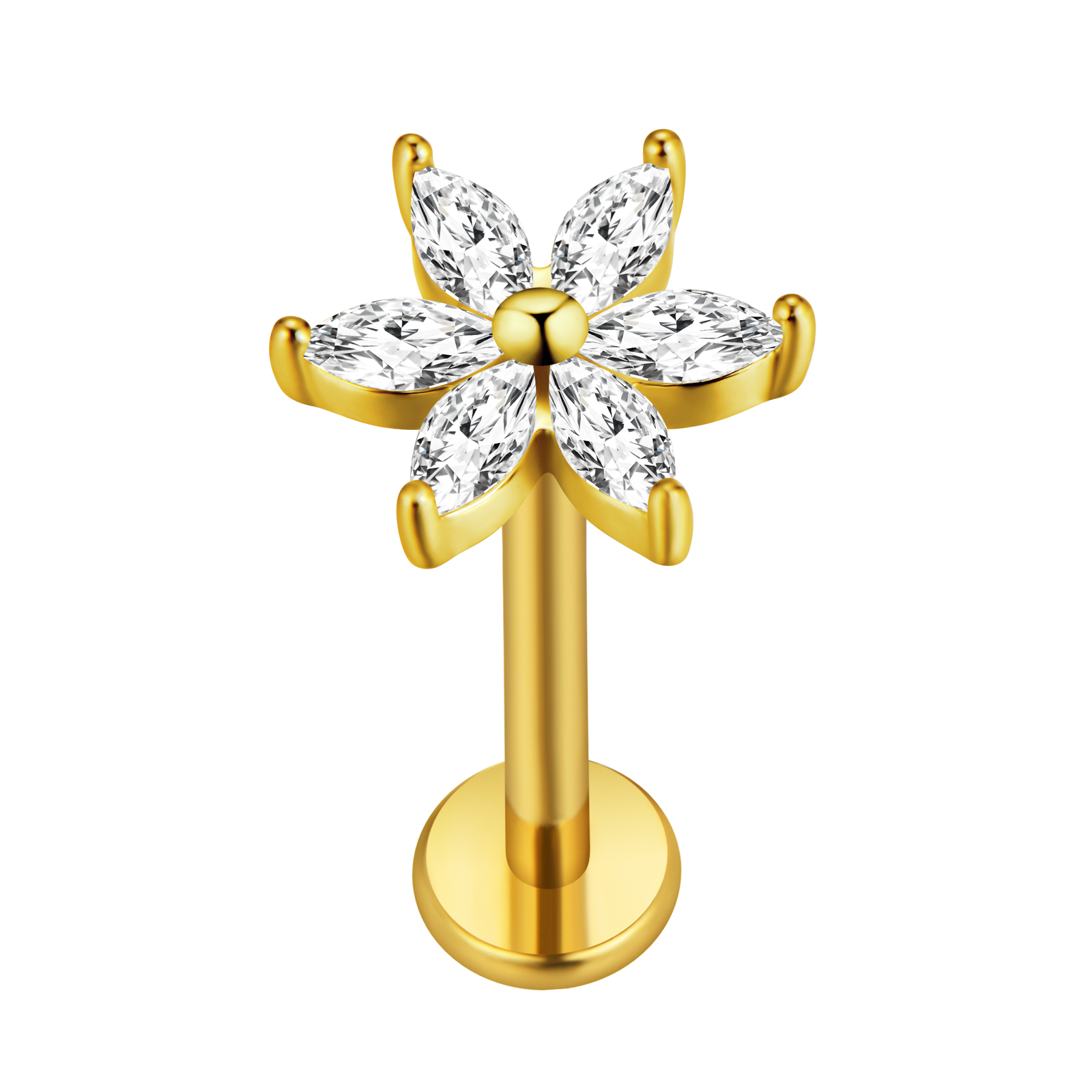 Maple Leaf Labret Piercing Sta - Body Jewelry Internally Threaded ulasan dan harga