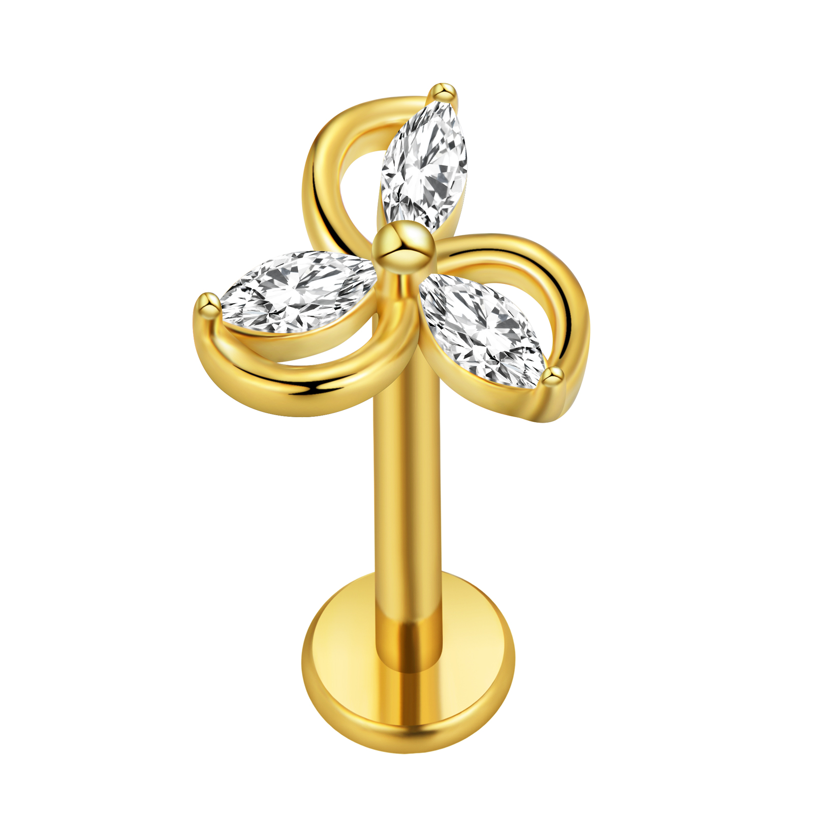 Maple Leaf Labret Piercing Sta - Body Jewelry Internally Threaded ulasan dan harga