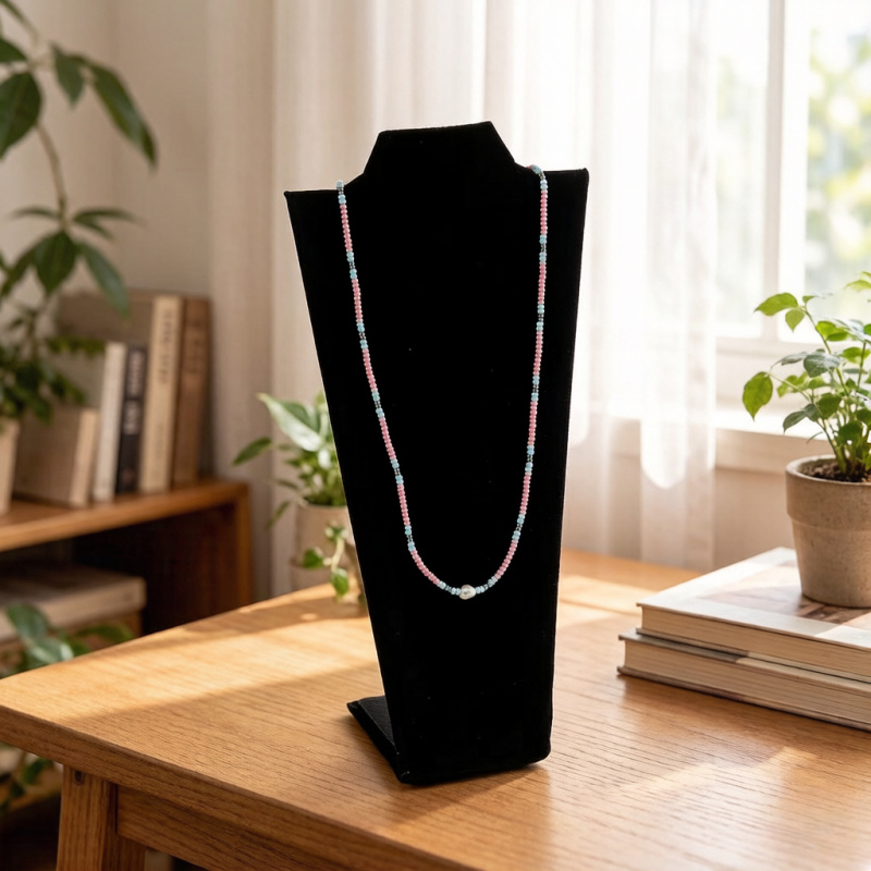 Velvet Necklace Display Stand, - Body Jewelry Holder ulasan dan harga