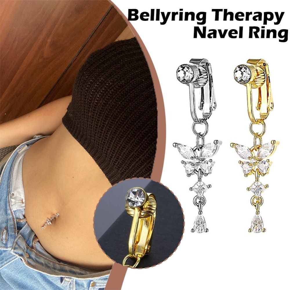 Butterfly Design Clip on Belly - Body Jewelry Materials ulasan dan harga