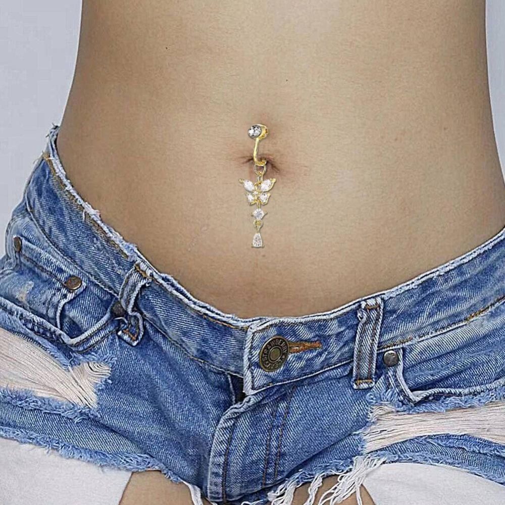 Butterfly Design Clip on Belly - Body Jewelry Materials ulasan dan harga