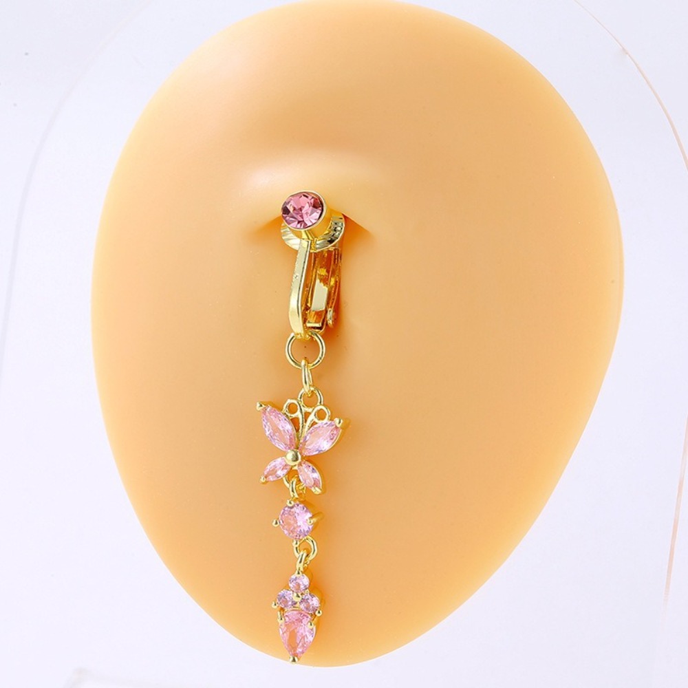 Butterfly Design Clip on Belly - Body Jewelry Materials ulasan dan harga