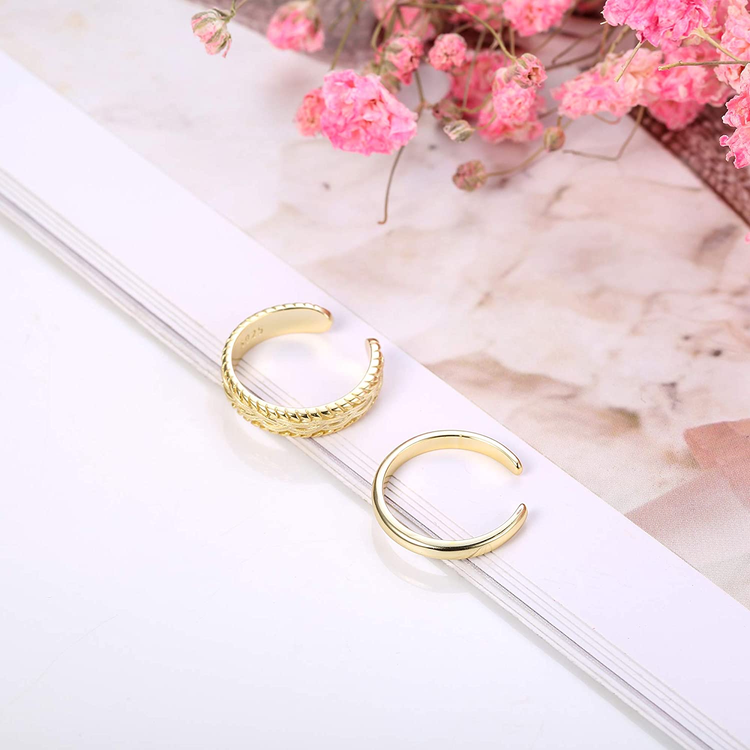 2 PCS Stainless Steel Toe Ring - Body Jewelry Rings ulasan dan harga