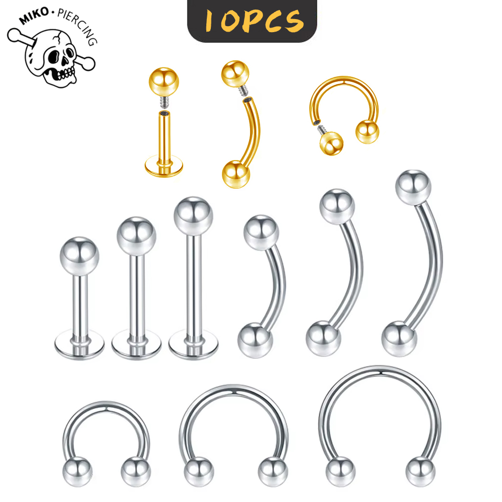 10 Pcs ASTM F136 Titanium Inte - Body Jewelry Internally Threaded ulasan dan harga