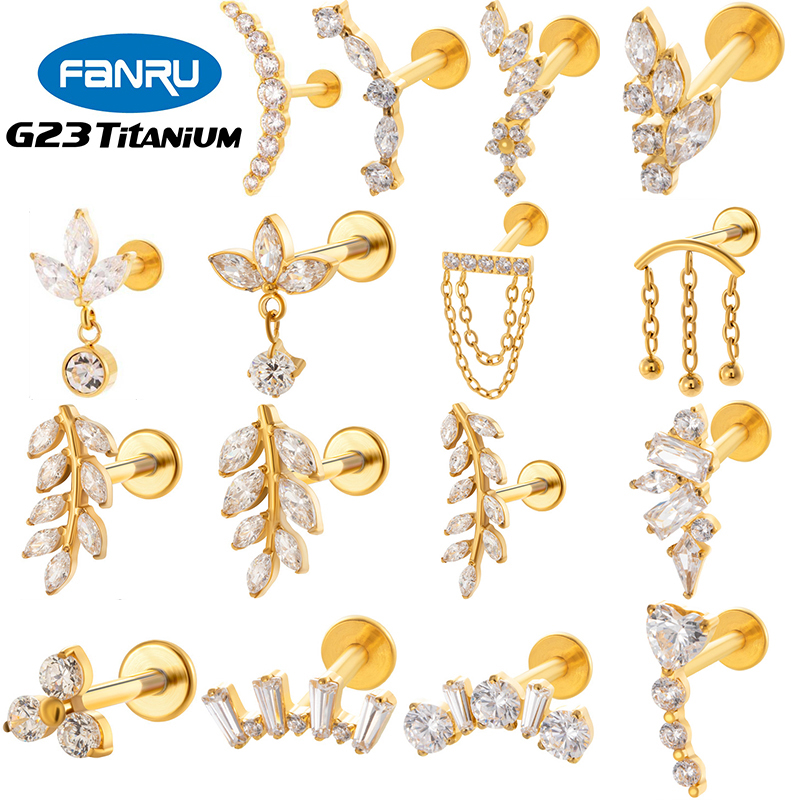 1PC G23 Titanium Ear Stud Inte - Body Jewelry Internally Threaded ulasan dan harga