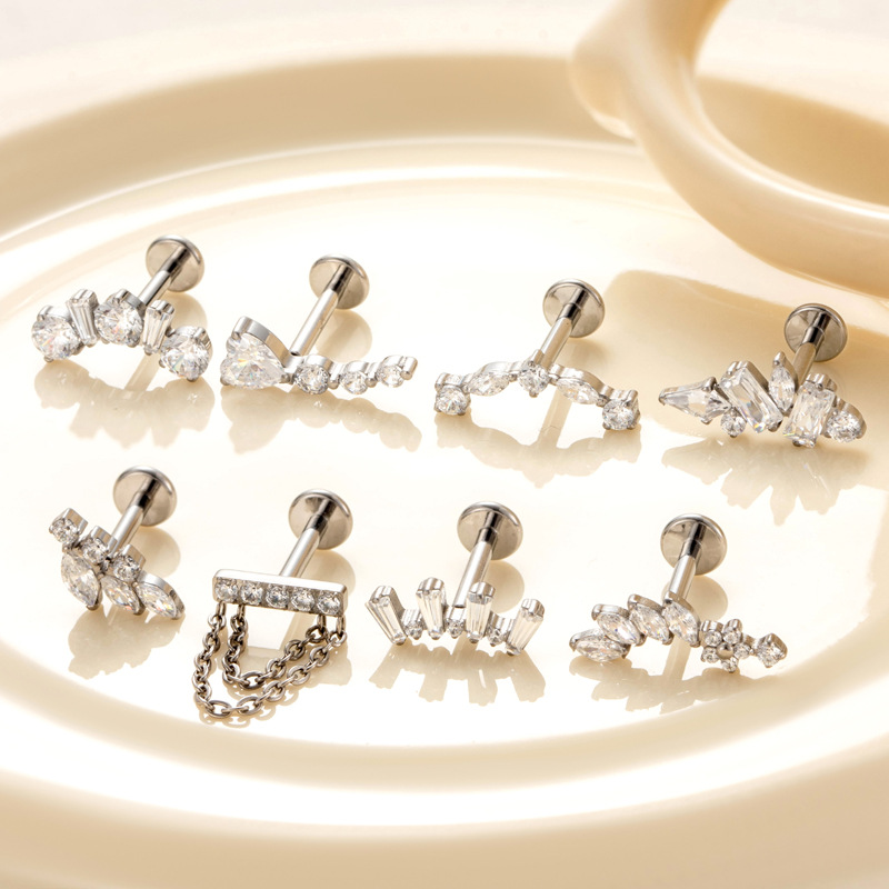 1PC G23 Titanium Ear Stud Inte - Body Jewelry Internally Threaded ulasan dan harga