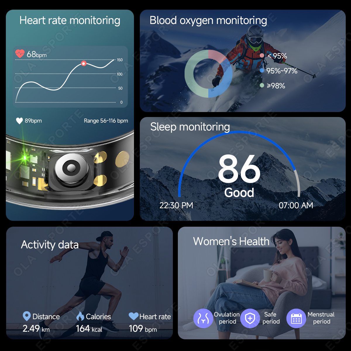 R10 Smart Ring with Charging C - Daith Heart Ring ulasan dan harga