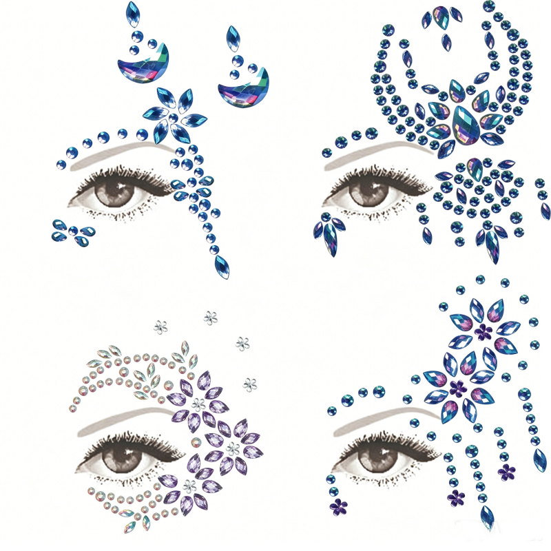 Half Face Mermaid Rhinestone S - Body Jewelry Tattoo ulasan dan harga