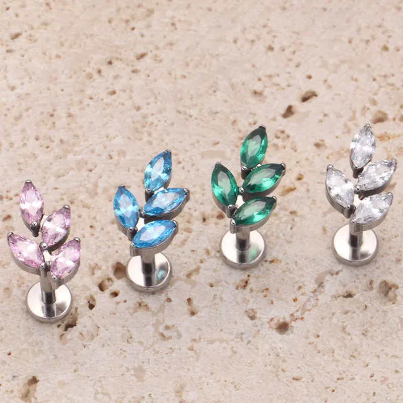 G23 Titanium Gem CZ Ear Conch  - Body Jewelry Internally Threaded ulasan dan harga