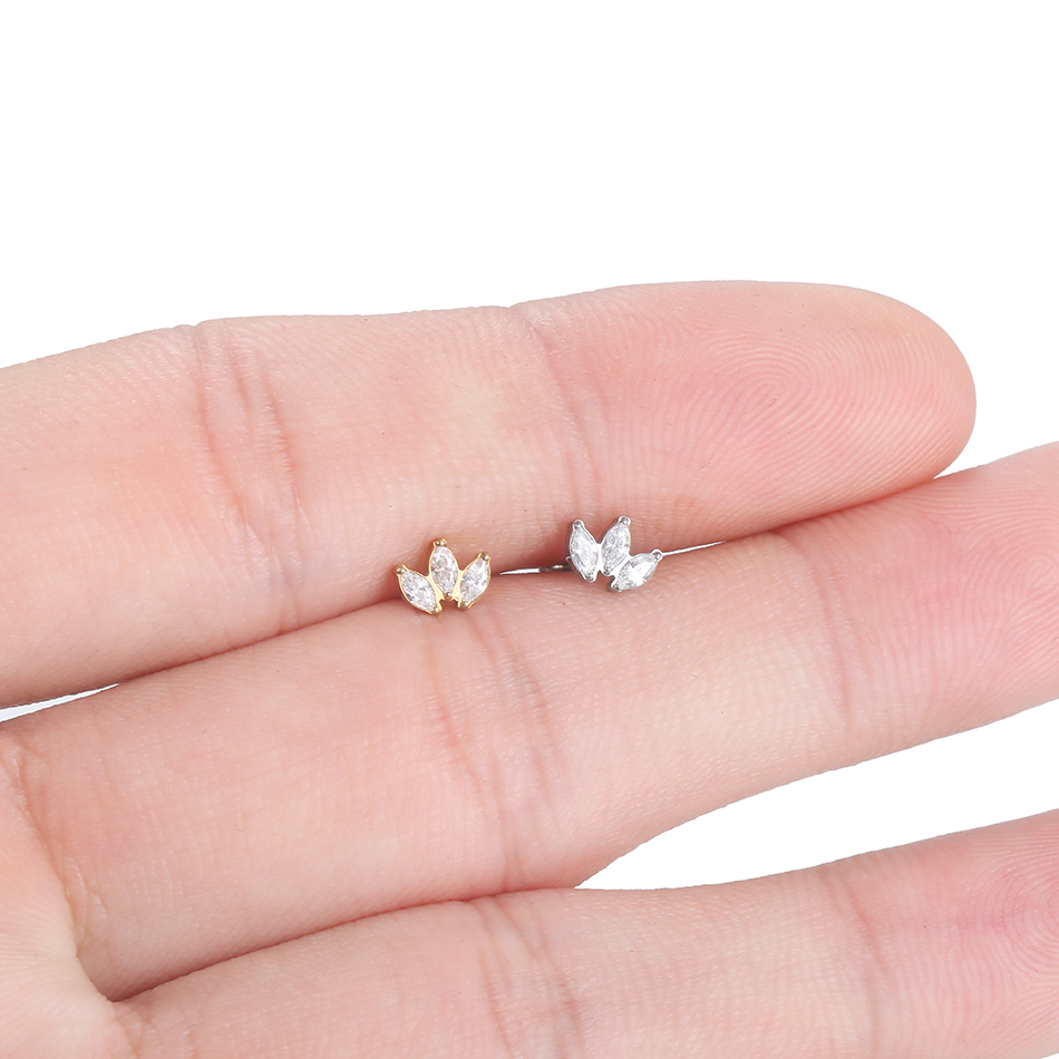 1pc Labret Piercing Titanium L - Body Jewelry Internally Threaded ulasan dan harga