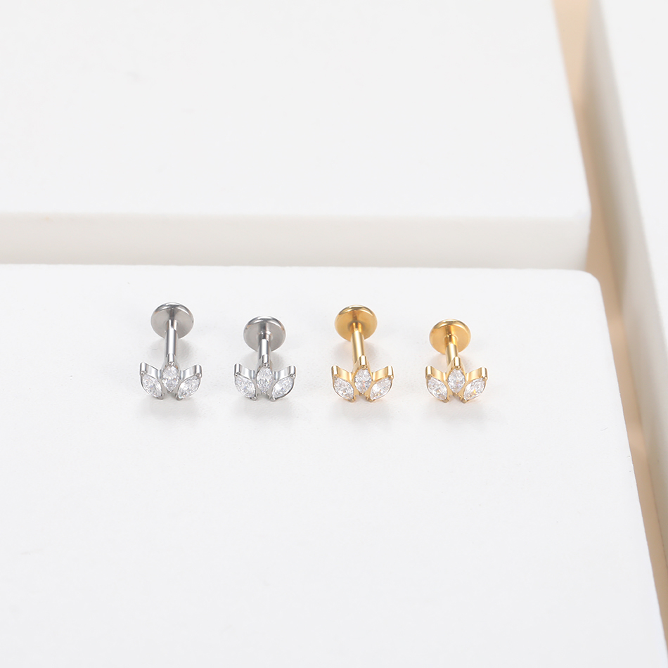 1pc Labret Piercing Titanium L - Body Jewelry Internally Threaded ulasan dan harga