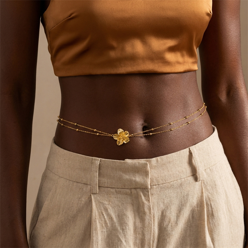 Simple Double Layers Belly Cha - Body Jewelry In Bulk ulasan dan harga