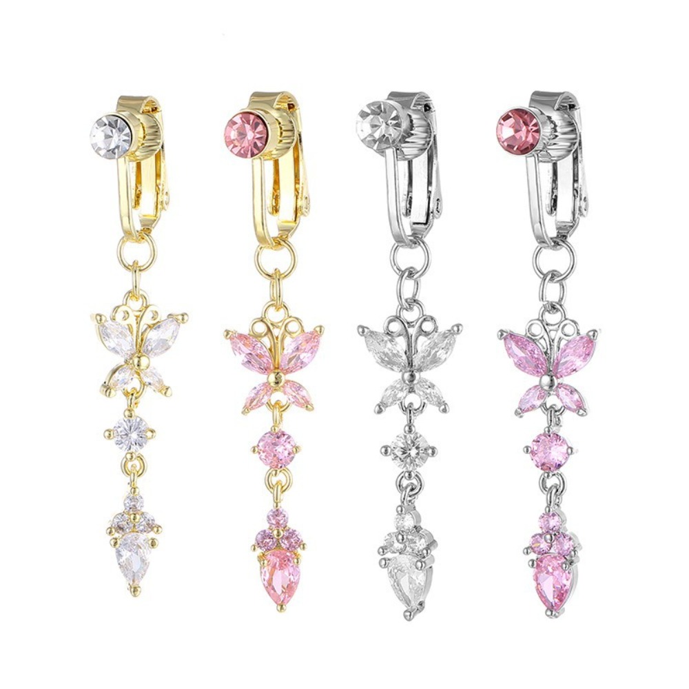 Butterfly Design Clip on Belly - Body Jewelry Materials ulasan dan harga