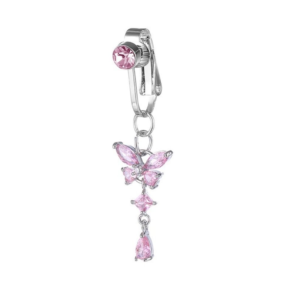 Butterfly Design Clip on Belly - Body Jewelry Materials ulasan dan harga