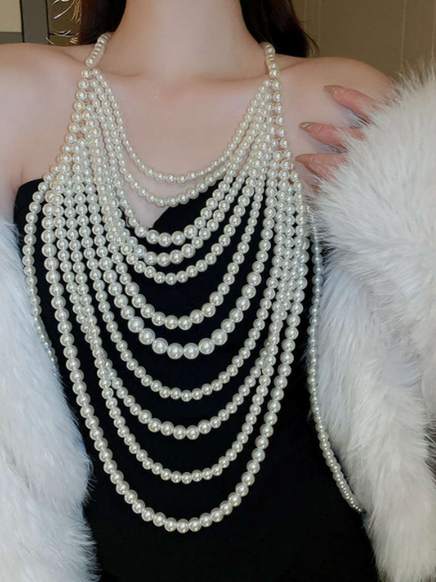 Sexy Multi-Layer Pearl Necklac - Body Jewelry Brands ulasan dan harga