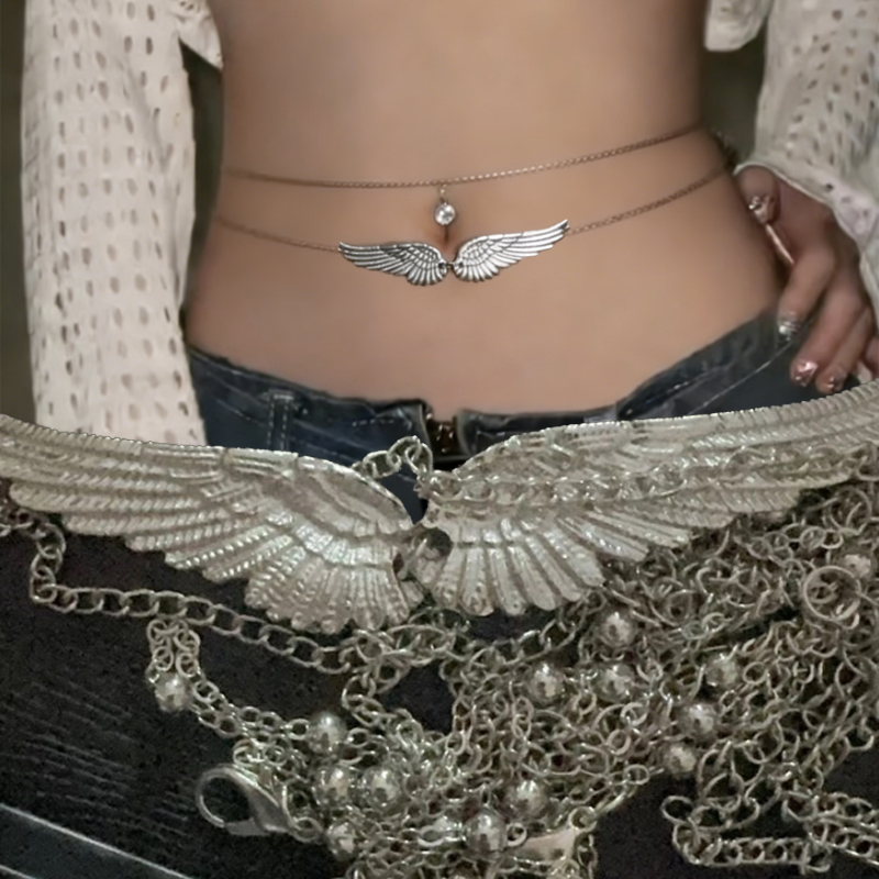 Double Layer Wings Angel Waist - Body Jewelry In Bulk ulasan dan harga
