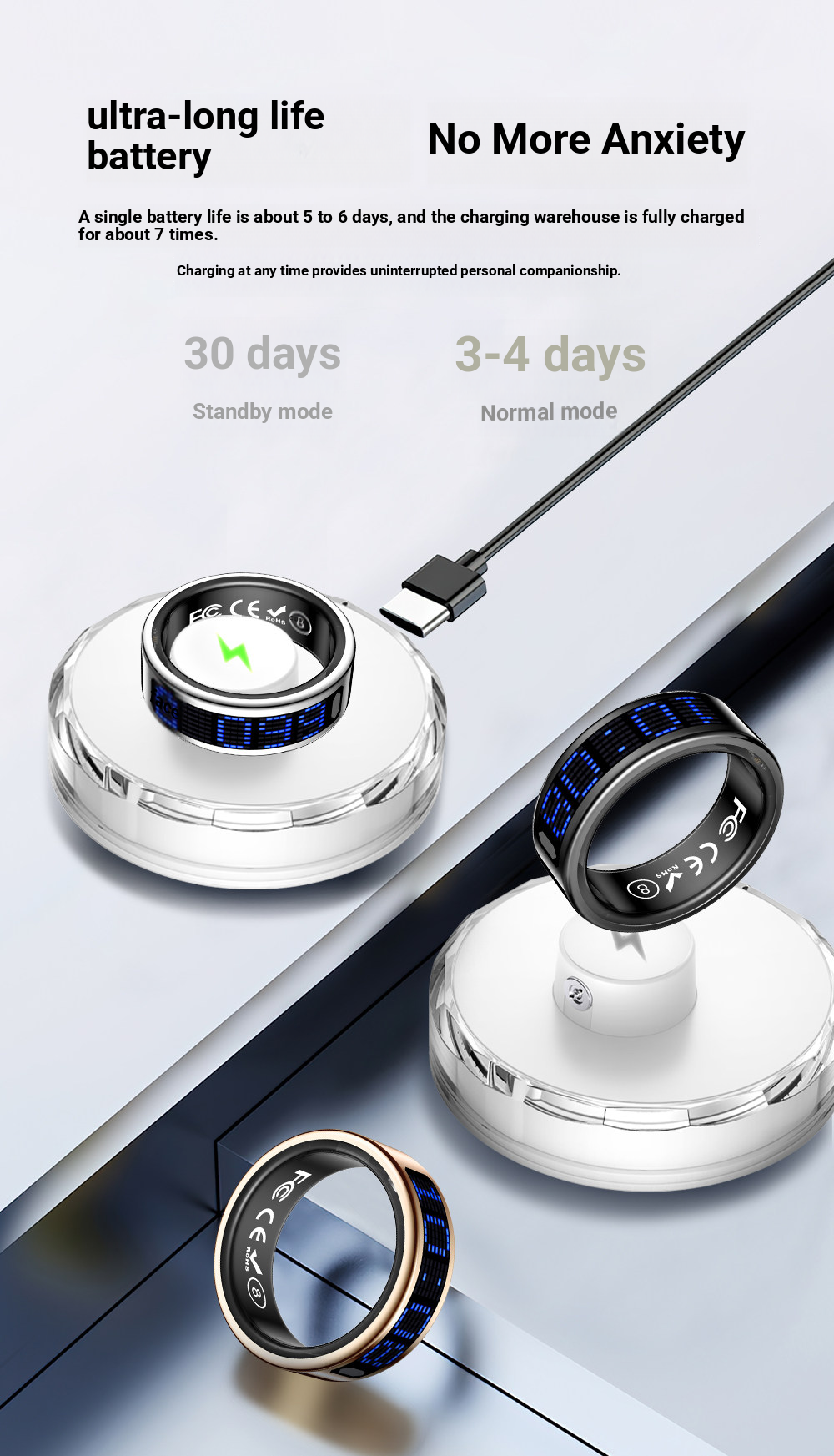 2026 Smart Ring Call ID Remind - Daith Heart Ring ulasan dan harga