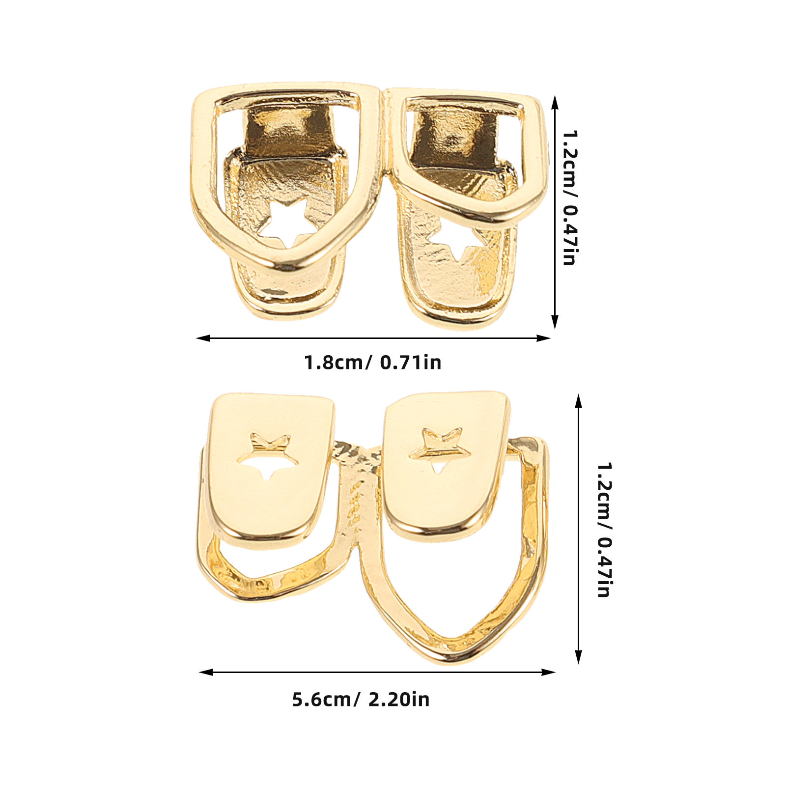 2Pcs Hip Hop Teeth Grills Copp - Body Jewelry Materials ulasan dan harga