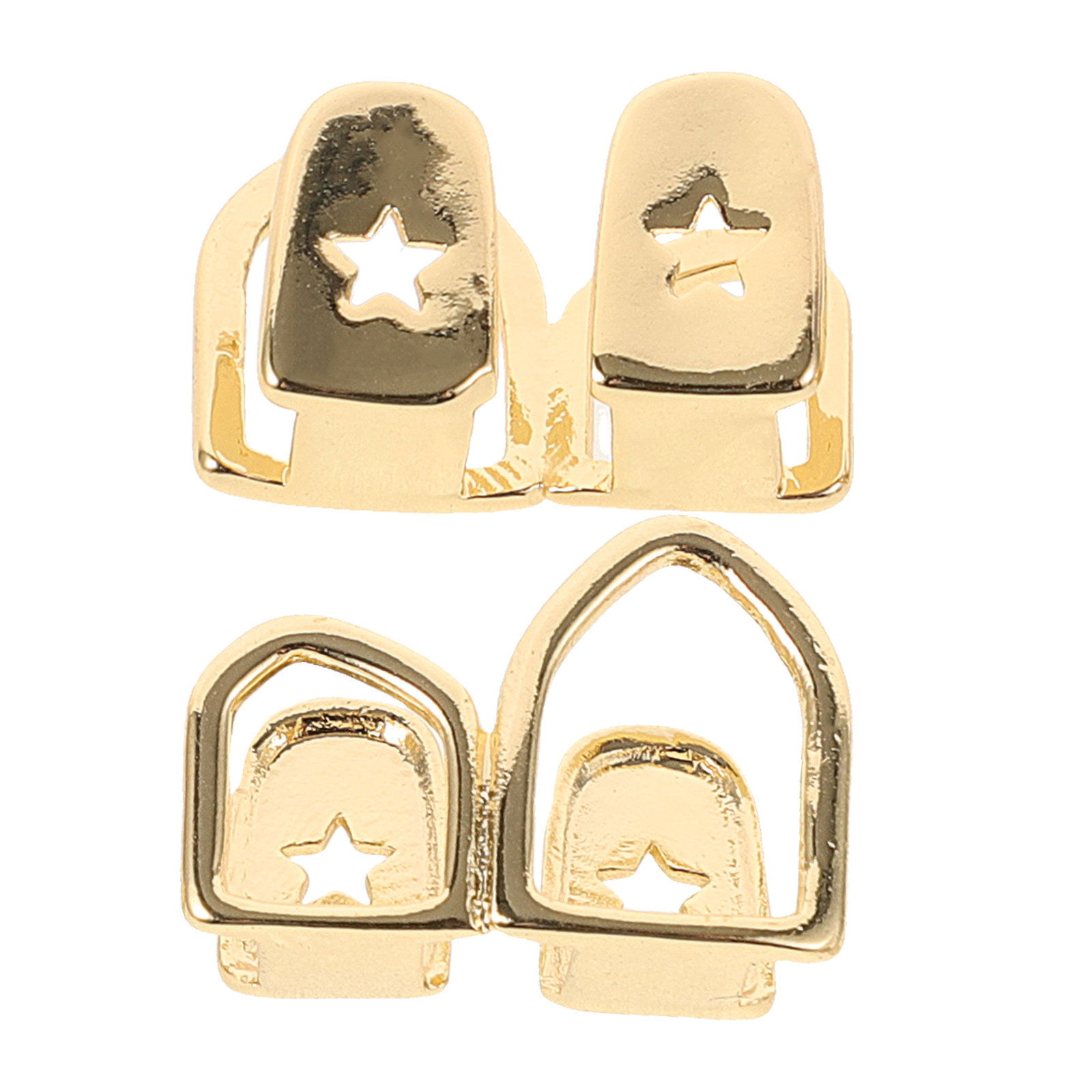 2Pcs Hip Hop Teeth Grills Copp - Body Jewelry Materials ulasan dan harga