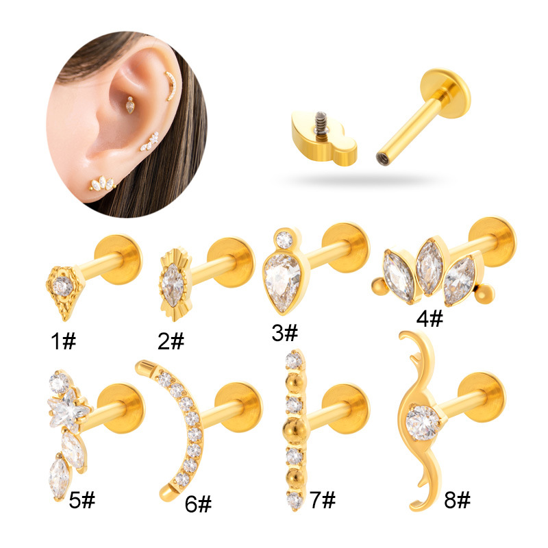 1PC ASTM F136 G23 Titanium Pie - Body Jewelry Internally Threaded ulasan dan harga